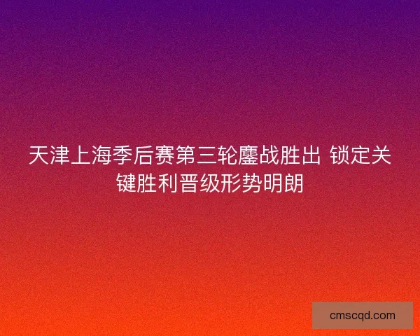 天津上海季后赛第三轮鏖战胜出 锁定关键胜利晋级形势明朗